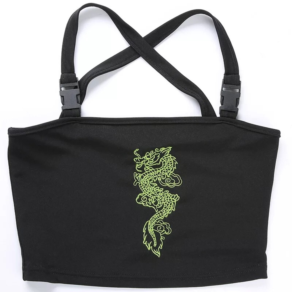 Dragon print crop top